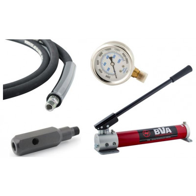 Hand Pump, Pressure Gauge & Hydraulic Hose Combo Kit, 10,000 psi (700 bar)