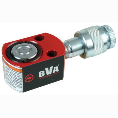 BVA Hydraulics Flat Body Cylinder HF0503, 5 Ton 0.24" Stroke, with CR38F regular flow coupler, 10,000 psi (700bar)
