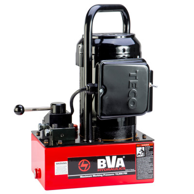 BVA Hydraulics Standard Electric Pump, 0.5 HP, 1 PH, 60Hz, 120V, Manual, 3W/3P, 1 Gal., 10,000 psi (700 bar)