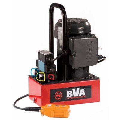 BVA Hydraulics Standard Electric Pump, 0.5HP, 1ph, 60Hz, 120V, Solenoid, 3W/3P, 1 Gal