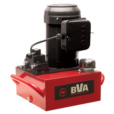 BVA Hydraulics Electric Pump, PE40M4N02A, 1.0 HP, 1 PH, 120 VAC, 60 HZ,  with 4W/3P,  Manual Control Valve, 2 Gallon Reservoir, 10,000 psi (700 bar)