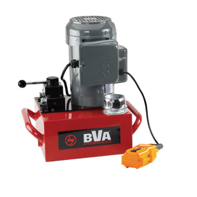 BVA Hydraulics Standard Electric Pump, 1HP, 1ph, 50Hz, 230V, Manual, 4W/3P, 2 Gal