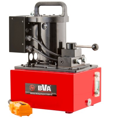 BVA Hydraulics Universal Motor Pump, PU55M4N025B, 120 VAC, 50/60Hz, 4W/3P D/A Manual Control Valve, 2.5 Gal. Usable Oil, 10,000 psi (700 bar)